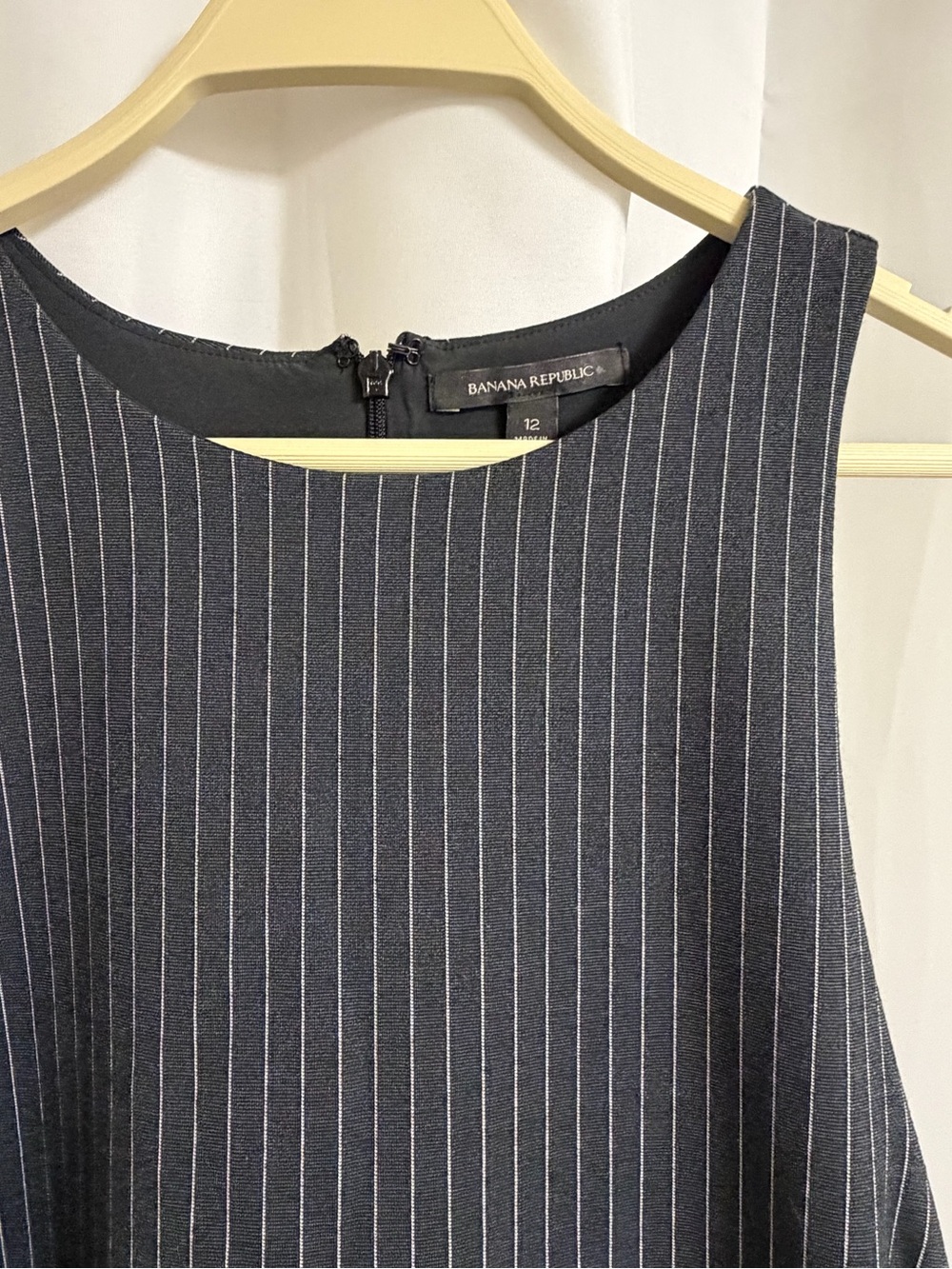 Banana Republic Navy and White Pinstripe Sleeveless Top
